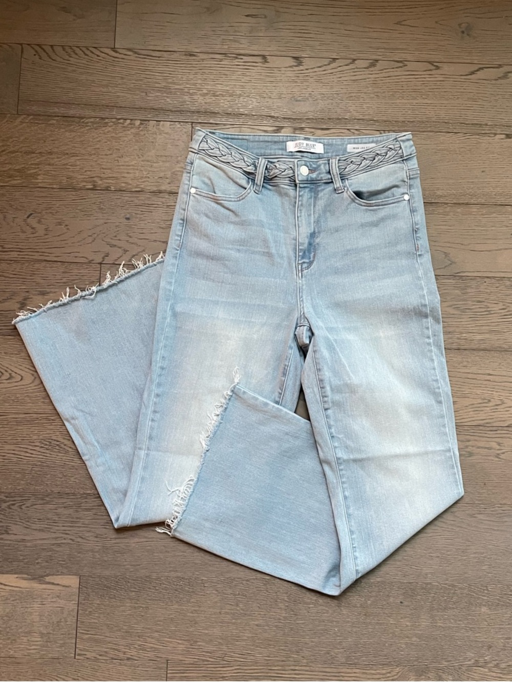 Judy Blue Frayed Hem Wide Leg Fit Jeans
